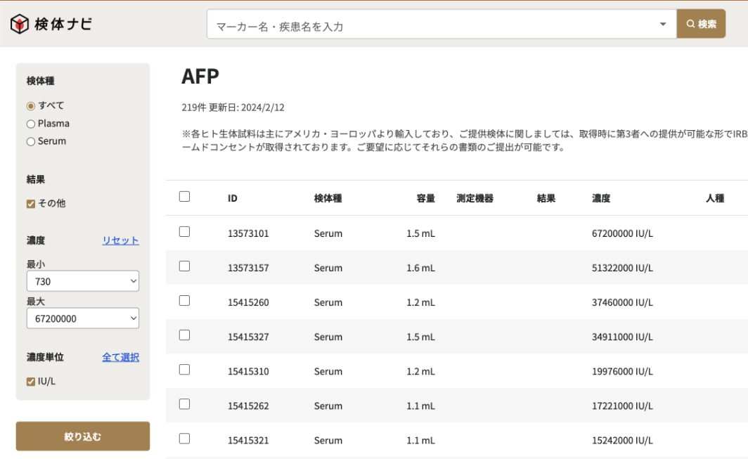 安価なコストで検体を提供